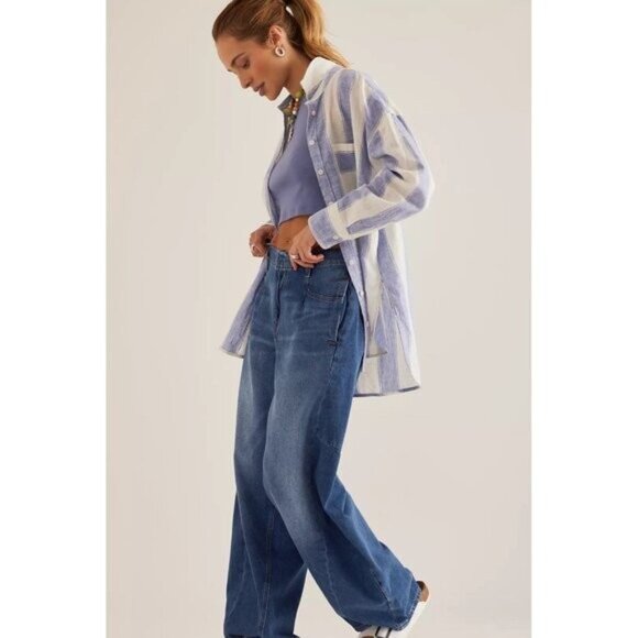 NWT Size 30 P- Pilcro 100% Cotton High Rise Barrel Jeans (NWT US$ 148) - Picture 3 of 16